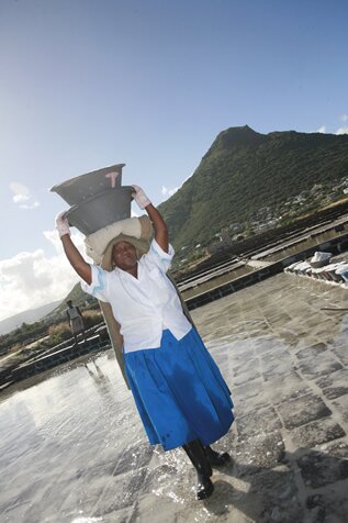 Salt pans in Tamarin, Mauritius