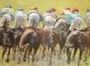 Horse racing, 62cm x 46cm Galerie Vrot, Mauritius Artist