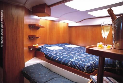 Cabin of a catamaran of Sheercat Ltee in Mauritius Sheercat Ltee-Catamaran Mauritius