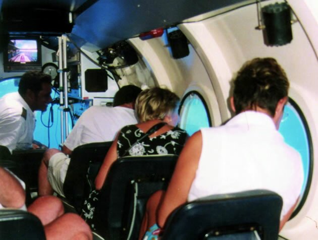 In the submarine of Blue Safari Submarine in Mauritius Blue Safari Submarine Mauritius