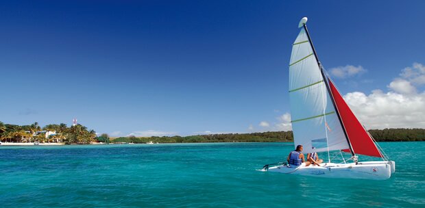 Sailing at the Shandrani Hotel in Mauritius